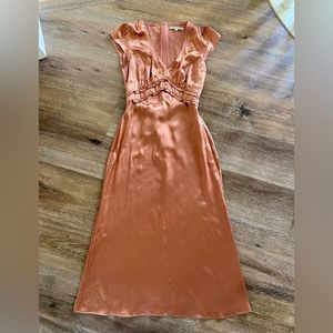 Reformation Silk Kaye Dress in Praline Size 2